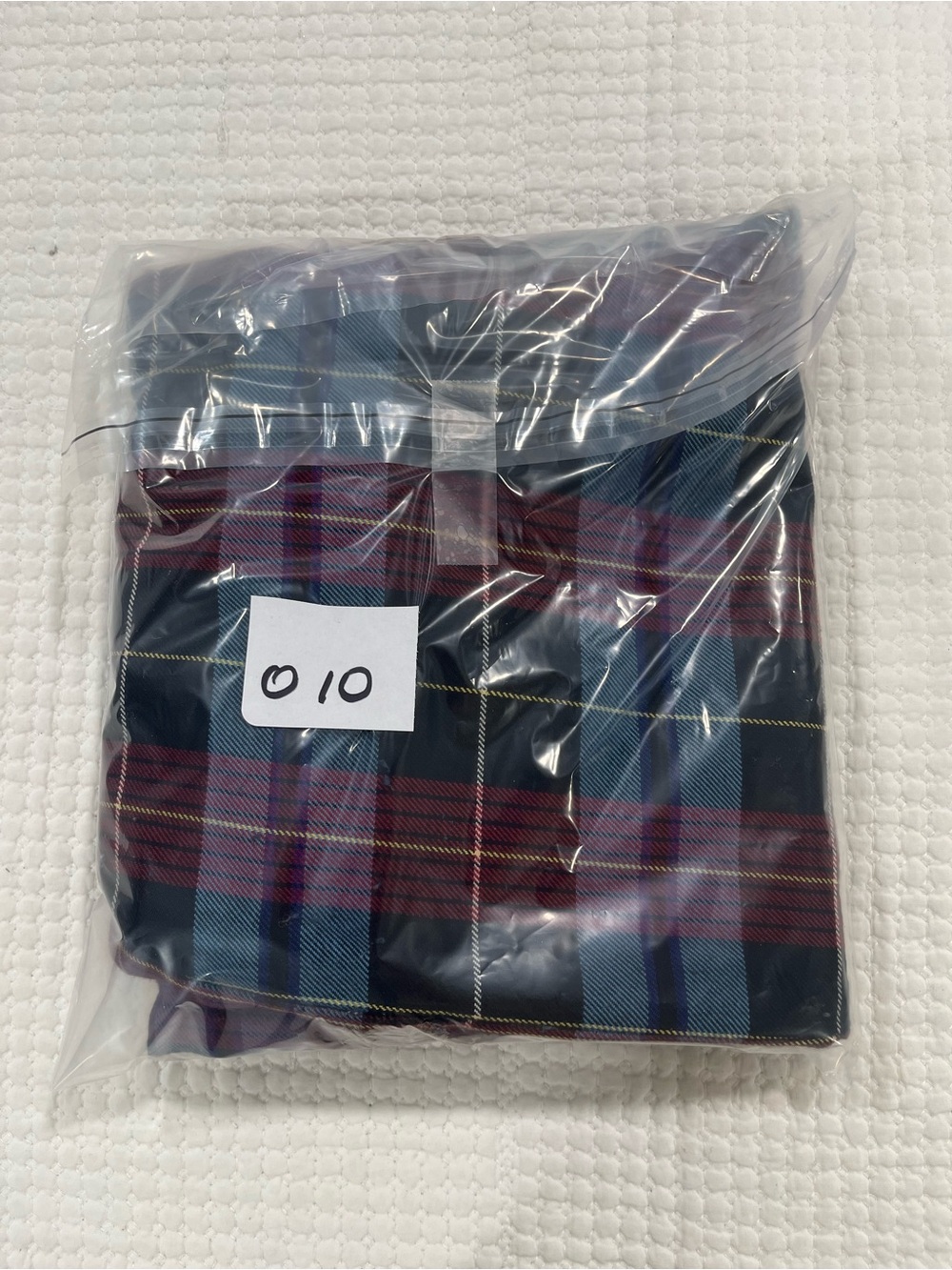 Zara Burgundy and Blue Plaid Wide-Leg Trousers - Picture 8 of 8